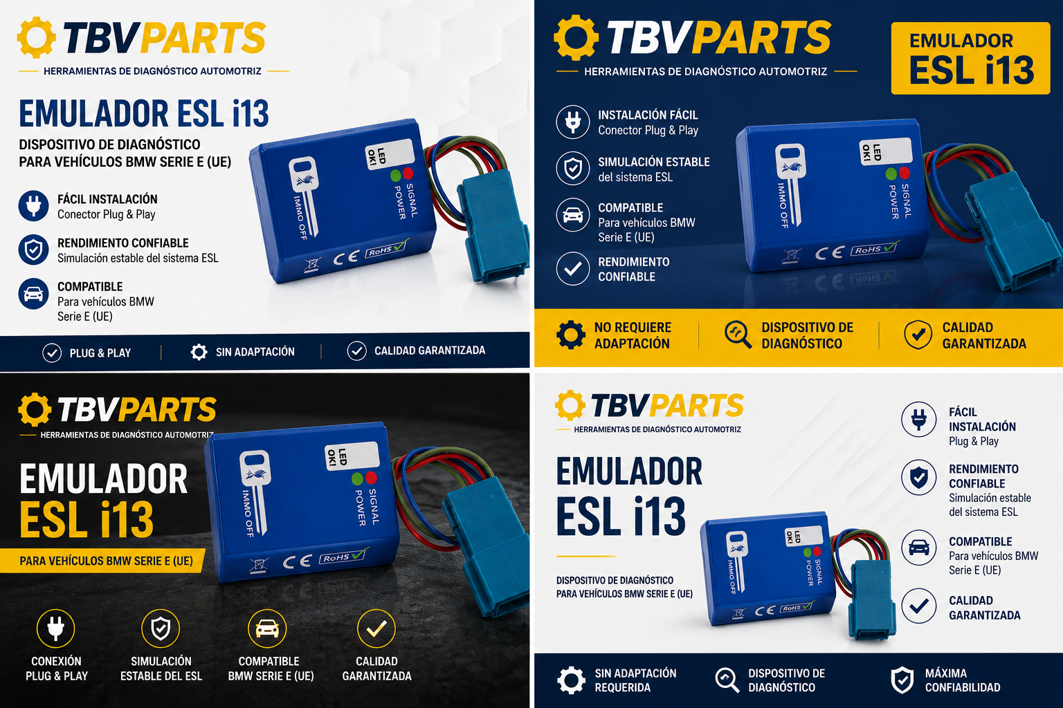 Emulador de Bloqueo de Dirección ESL Compatible con BMW Serie E Eliminador ELV Antibloqueo Volante Serie 1 3 5 6 X5 X6