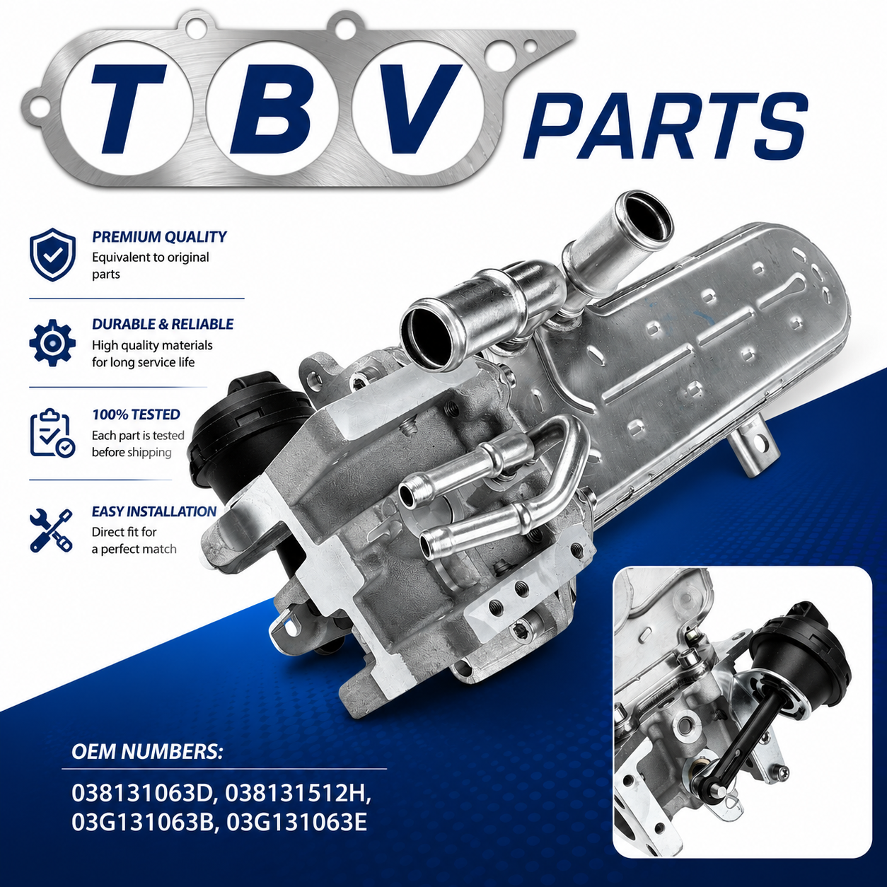 ENFRIADOR EGR AUDI SEAT SKODA VW 1.9 TDI 038131063D 038131512H 03G131063B 03G131063E 0892638 48367