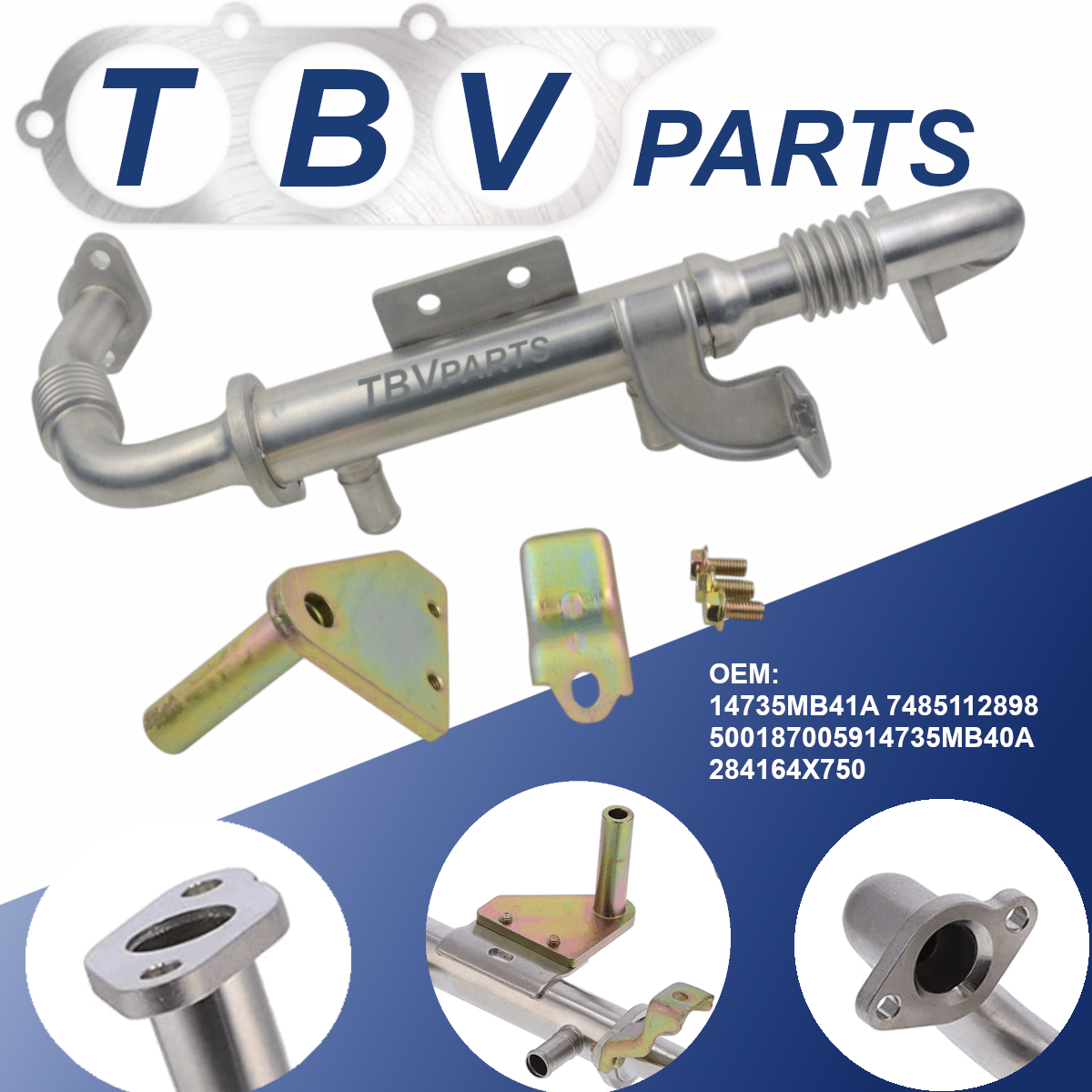 EGR COOLER NISSAN CABSTAR 2.5 DCI 14735MB41A 7485112898 5001870059 14735MB40A 284164X750