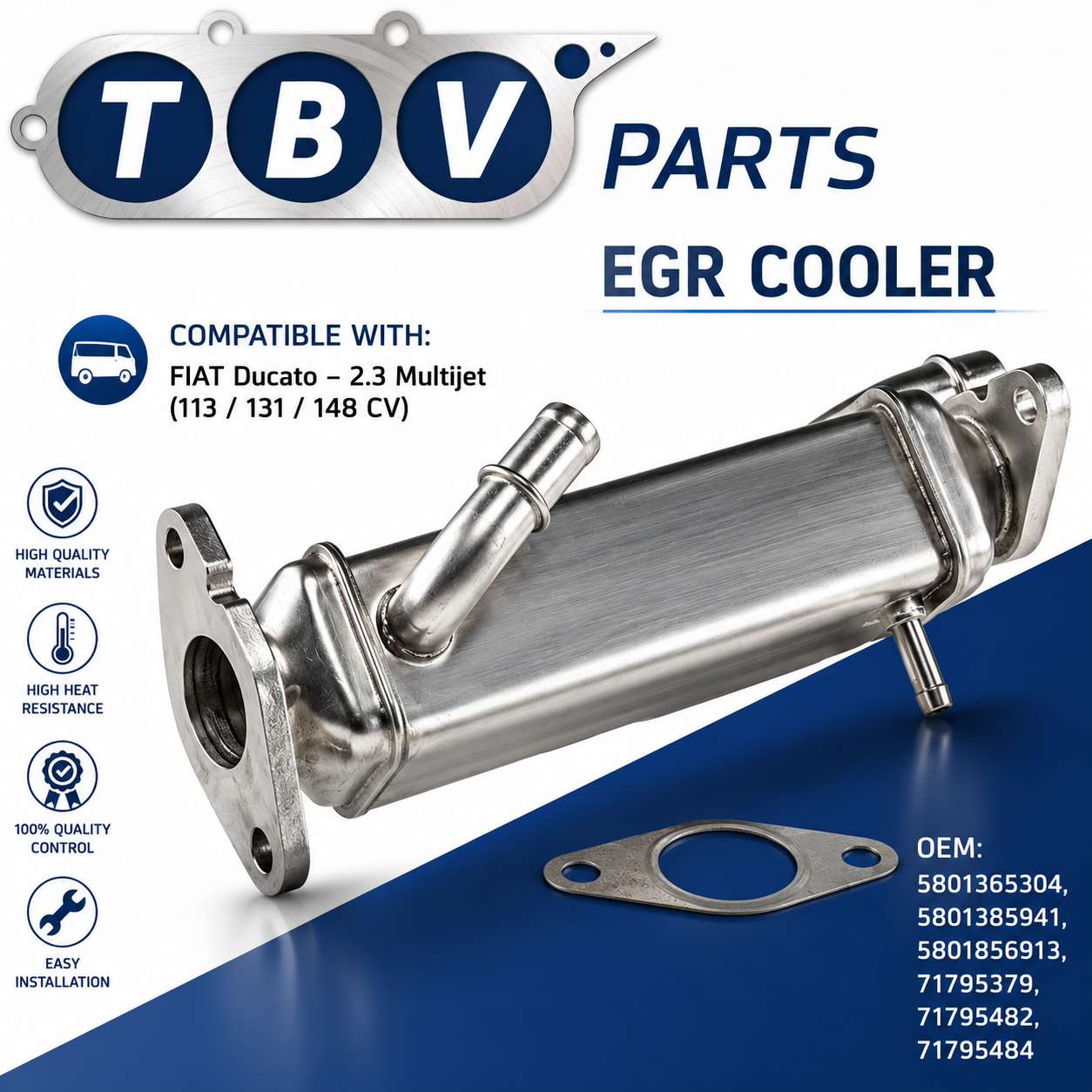 ENFRIADOR EGR FIAT DUCATO 2.3 D 5801365304 71795379 5801856913 5801385941 71795482