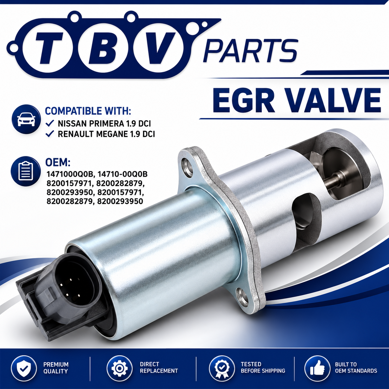 VALVULA EGR RENAULT 1.9 dCi 8200157971 8200282879 8200293950 8200360201 8200467030 8200542998 14710-00Q0B