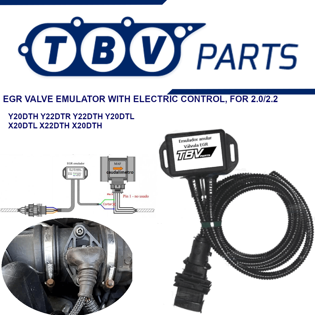 WAHLER 7375D EGR VALVE OVERRIDE EMULATOR WITH ELECTRICAL CONTROL OPEL SAAB 2.0/2.2 DTI 93176989 5851594 5851041