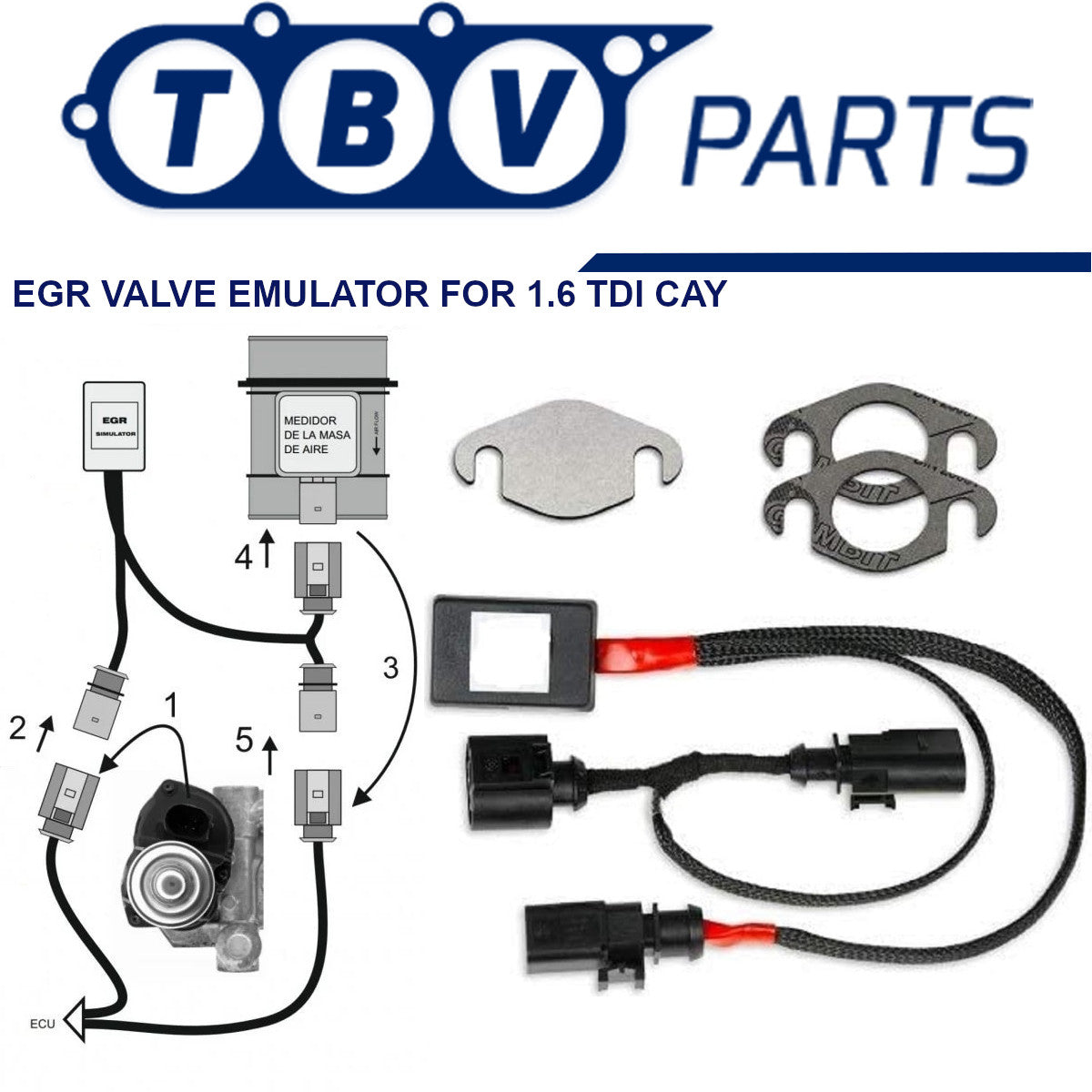 EGR VALVE CANCEL KIT VW AUDI SEAT SKODA 1.6 TDI CAY 03L131512DQ 03L131512BL 03L131512AP 03L131512BH