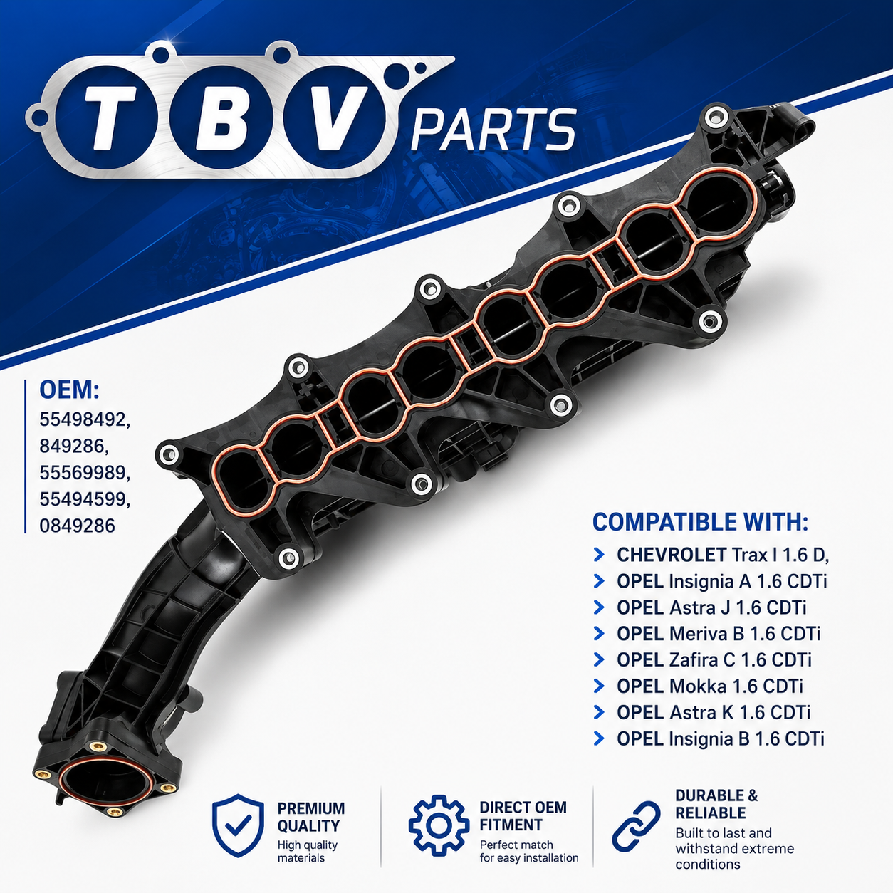 COLECTOR DE ADMISIÓN OPEL 1.6CDTI 0849286 55494599 55498492 55569989 849286 7.03206.23.0