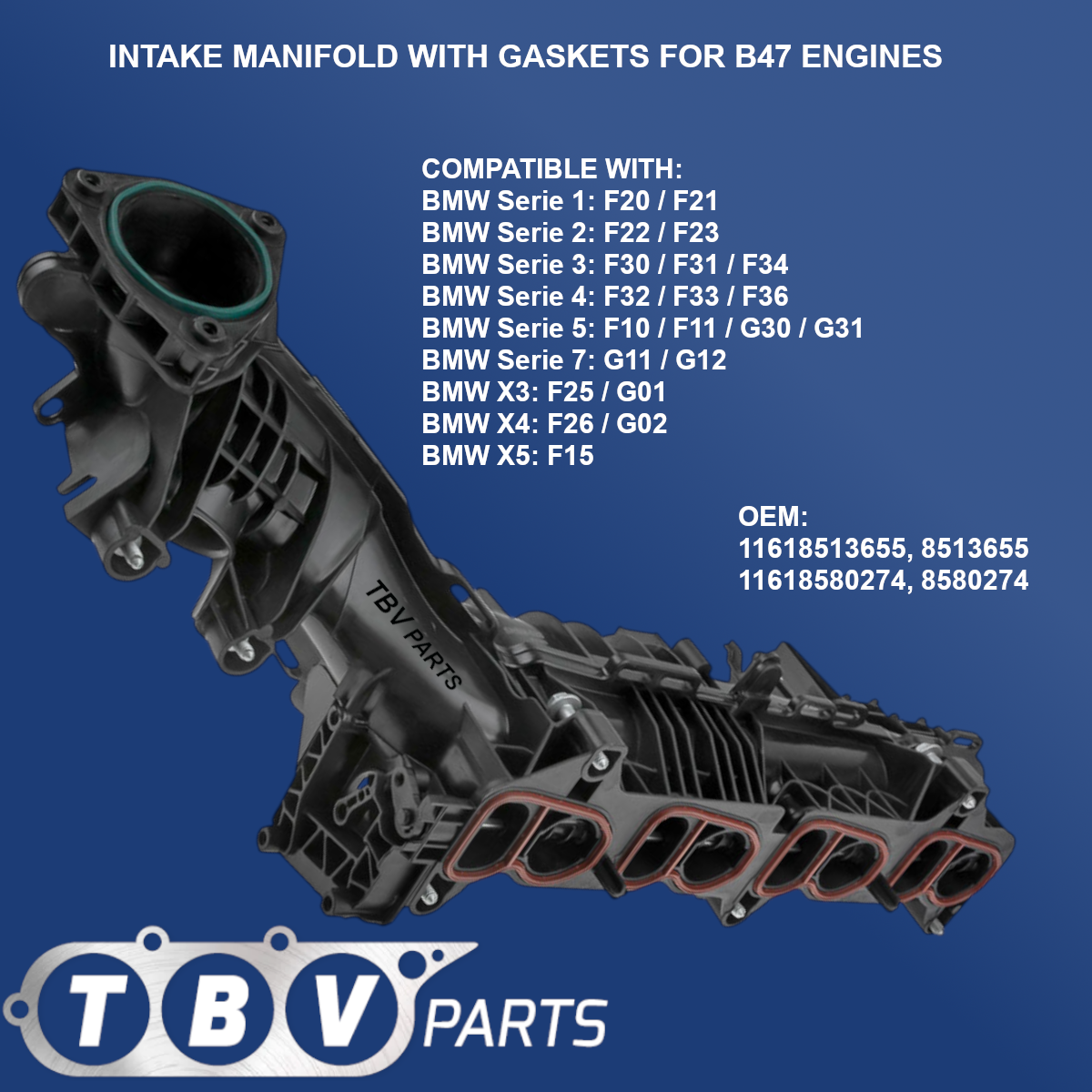 INTAKE MANIFOLD BMW B47 11618513655 8513655 11618580274 8580274