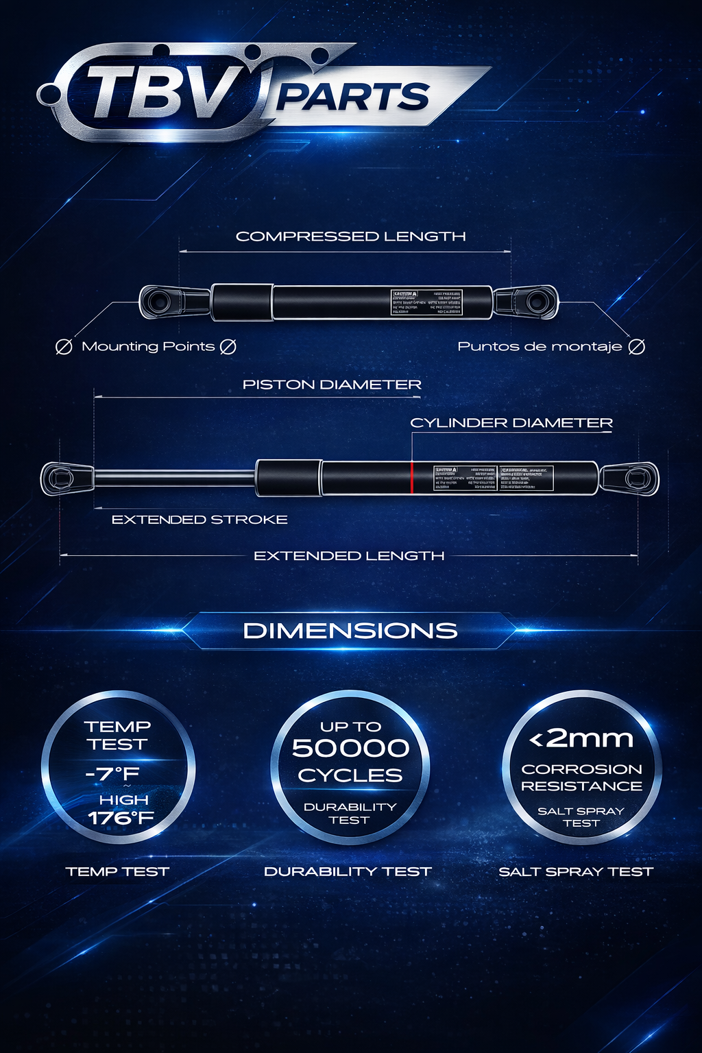 2X AMORTIGUADORES DE PRESIÓN DE GAS VW POLO IV HATCHBACK (9N) (2001-2012) PORTÓN TRASERO 6Q6827550, 6Q6827550A, 6Q6827550C