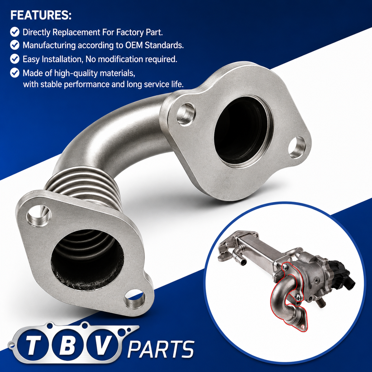 TUBO ENFRIADOR EGR IVECO DAILY 2.3D 504388655 5802531805 5801365344 5801856571 5802528663 7.24809.79.0