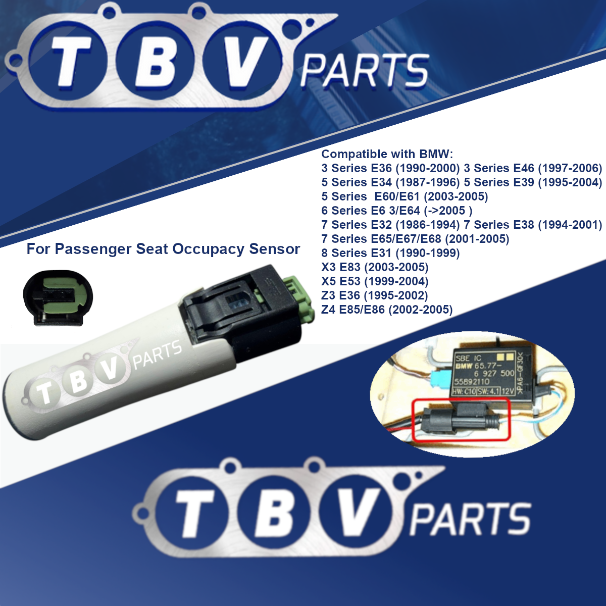 SEAT OCCUPANCY SENSOR EMULATOR SRS/AIRBAG MAT BMW E36, E46, E34, E39, E60, E63, E64, E38, E65, E66, E67 UP TO 2005