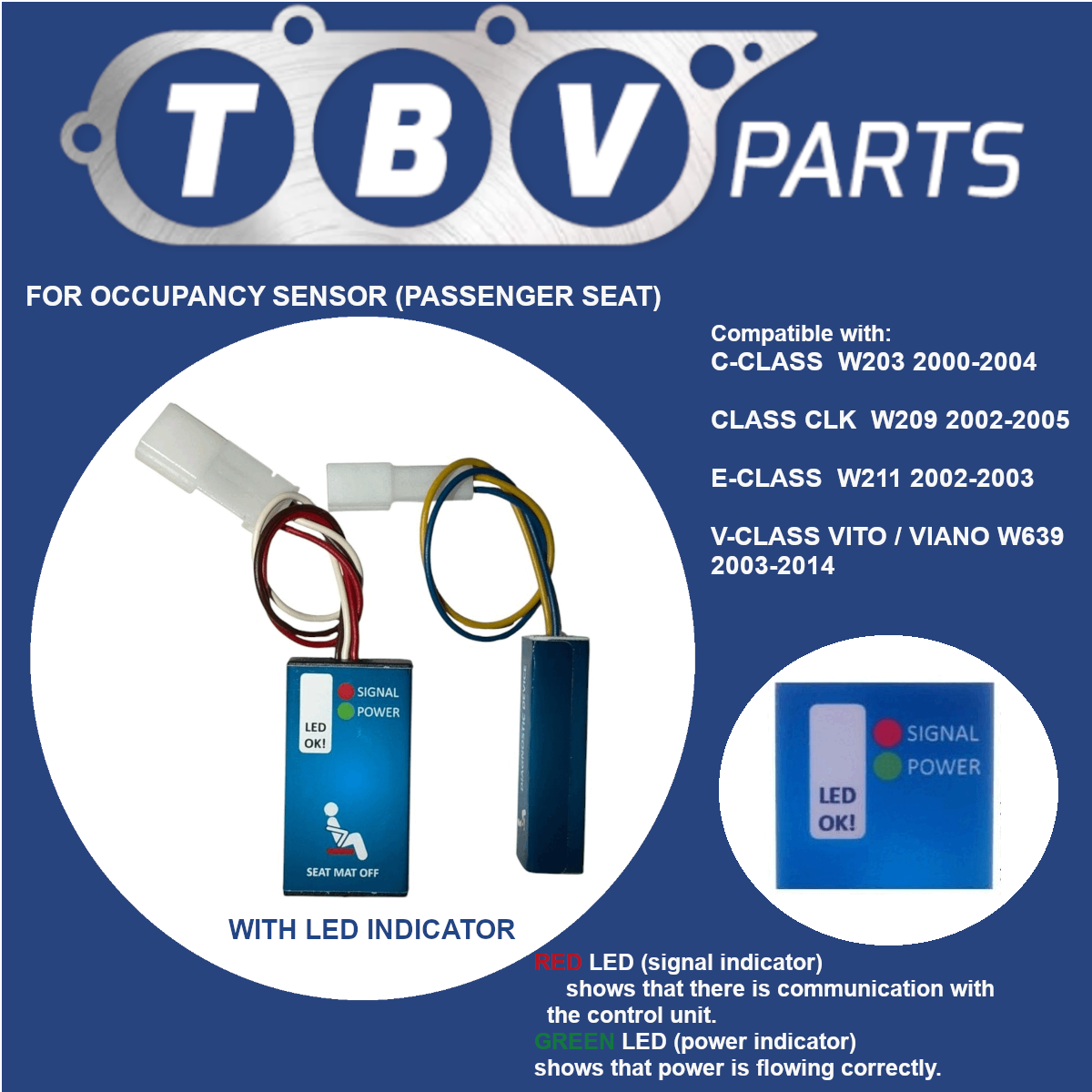 MERCEDES BENZ 1.1 SEAT OCCUPANCY SENSOR EMULATOR