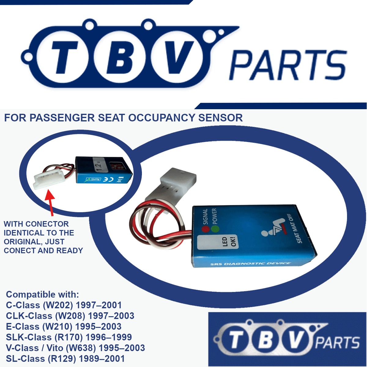 EMULADOR SENSOR OCUPACIÓN ASIENTO MERCEDES BENZ 1.2