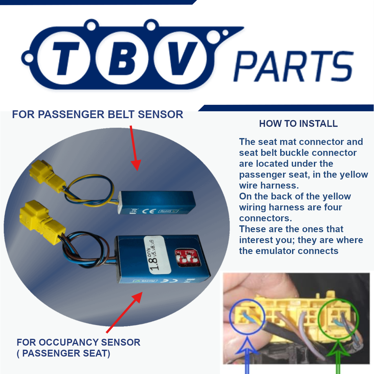 EMULADOR SENSOR OCUPACIÓN ASIENTO SRS / ESTERILLA AIRBAG MERCEDES BENZ CON COMUNICACION LIN W176 W246 W204 W205 C117 W212 W463 W292 W166 R172 X156 C218