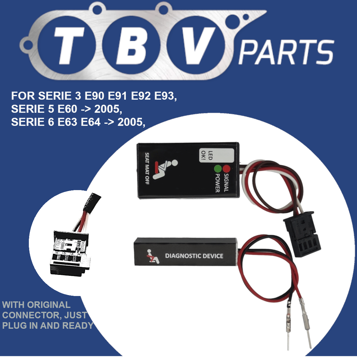 Herramienta auxiliar de diagnóstico – sensor de ocupación asiento pasajero Para E90, E91, E92, E93 Solución Fallo Luz Roja Esterilla para Serie 3, para Serie 5 E60, E61, 6 E63, E64