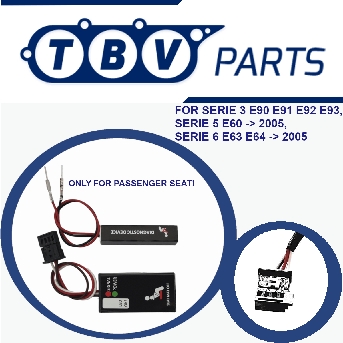 Herramienta auxiliar de diagnóstico – sensor de ocupación asiento pasajero Para E90, E91, E92, E93 Solución Fallo Luz Roja Esterilla para Serie 3, para Serie 5 E60, E61, 6 E63, E64