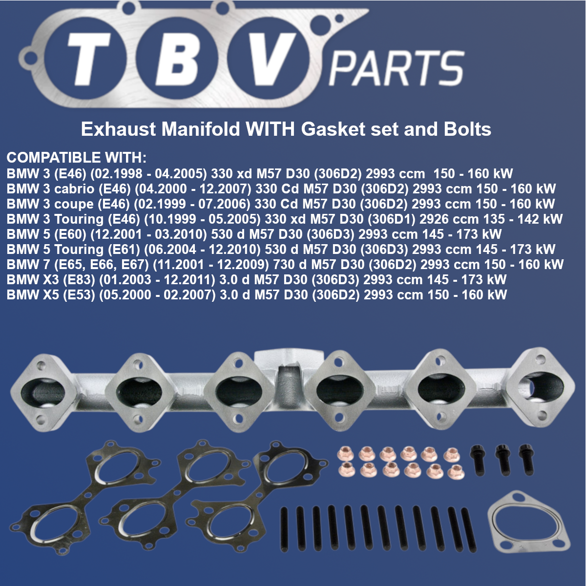 COLETOR DE ESCAPE BMW 325D 330D 525D 530D 11622248166 11627788422 18407788422