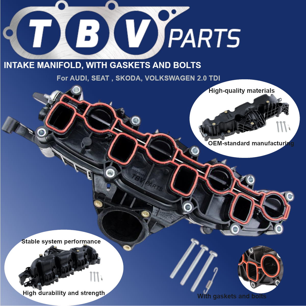 INTAKE MANIFOLD AUDI SKODA SEAT VW 2.0TDI 03L129711AG 2100030