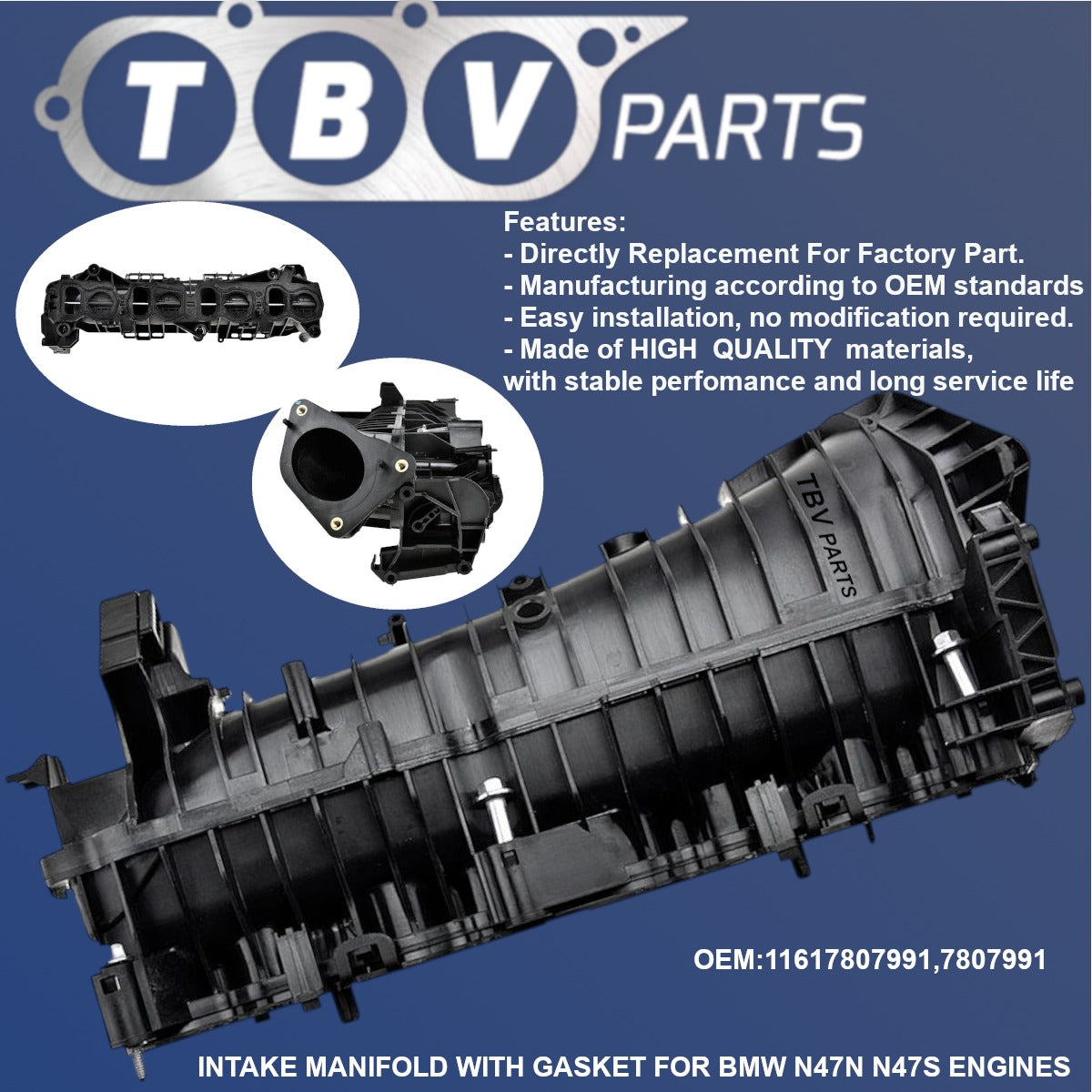 INTAKE MANIFOLD BMW N47N 2.0 D 11617807991 7807991