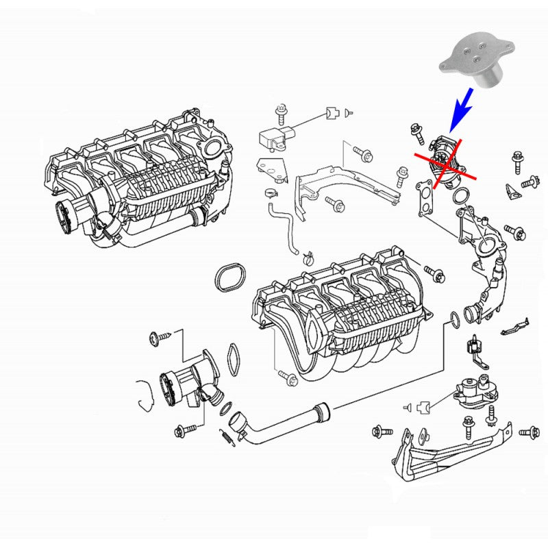 TAPON ANULAR VALVULA EGR Mercedes Benz con motores 2.2, 2.7, 3.0 CDI OM646, OM647, OM648, OM612