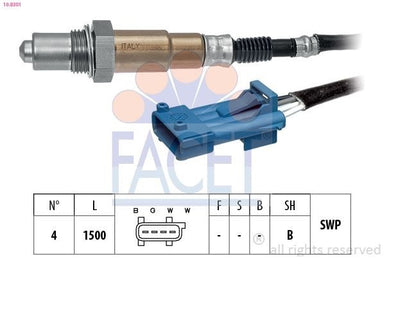 SONDA LAMBDA CITROEN PEUGEOT FIAT SAAB OPEL 161849 1628KY 1618AN 96369683 1628NY 93368765 9636876580 9636968380 10.8301