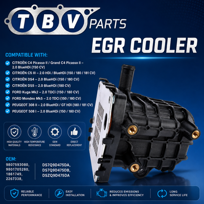 EGR COOLER CITROEN FORD PEUGEOT 2.0HDI 9807593080 9801705280 1861749 2267338 DS7Q9D475DA DS7Q9D475DB DSZQ9D475DA
