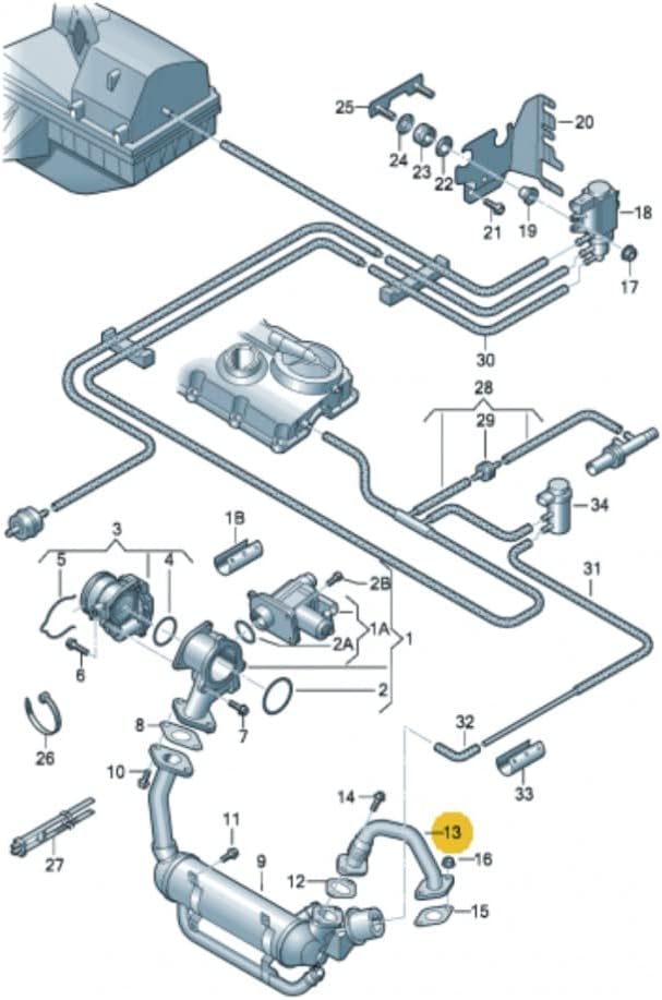 TUBO ENFRIADOR EGR AUDI SEAT SKODA VW 1.9 / 2.0TDI 03G131521R 0892655 03G131521AL 7518744 069131547D