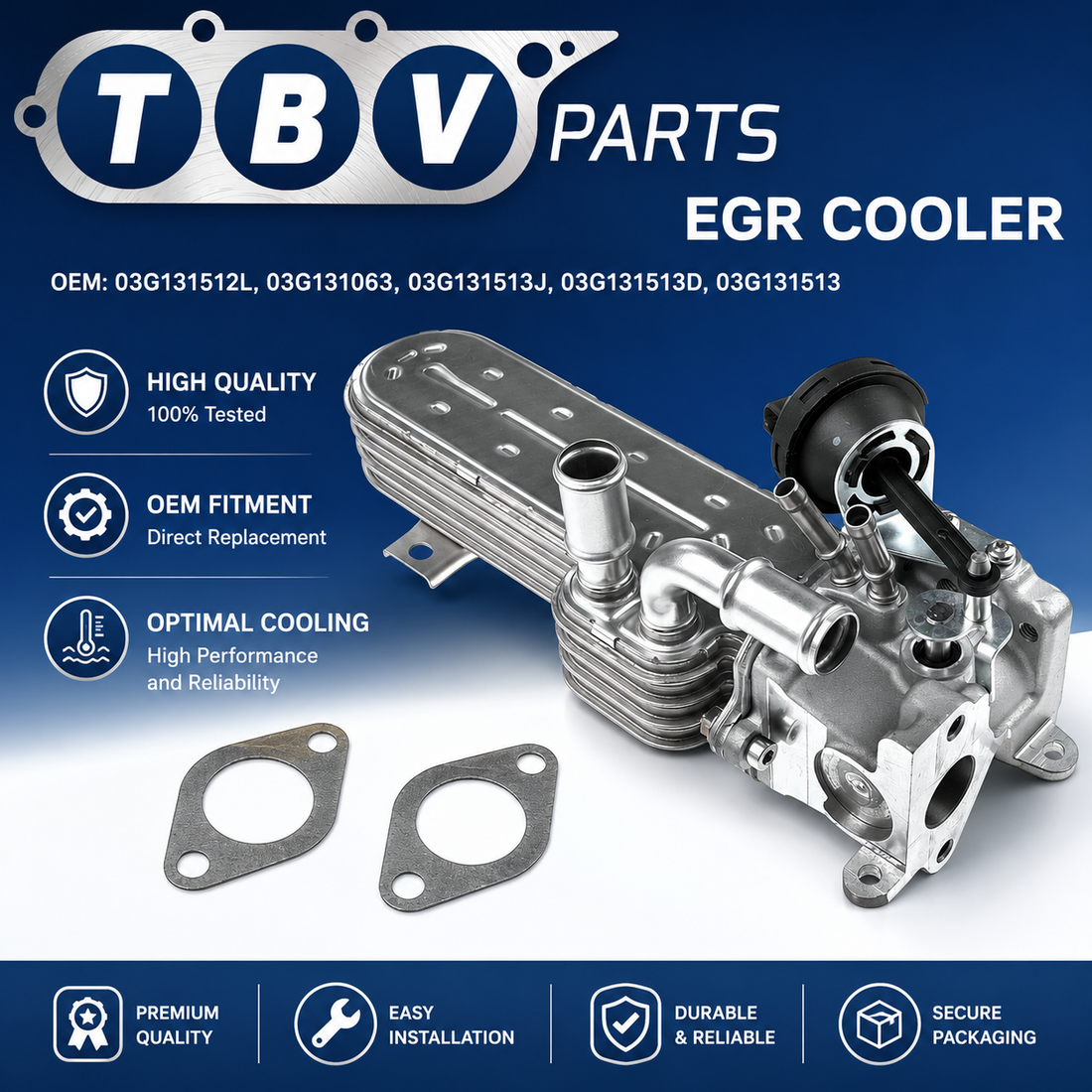 ENFRIADOR EGR AUDI SEAT SKODA VW 2.0 TDI 03G131512L, 03G131063, 03G131513J, 03G131513D, 03G131513