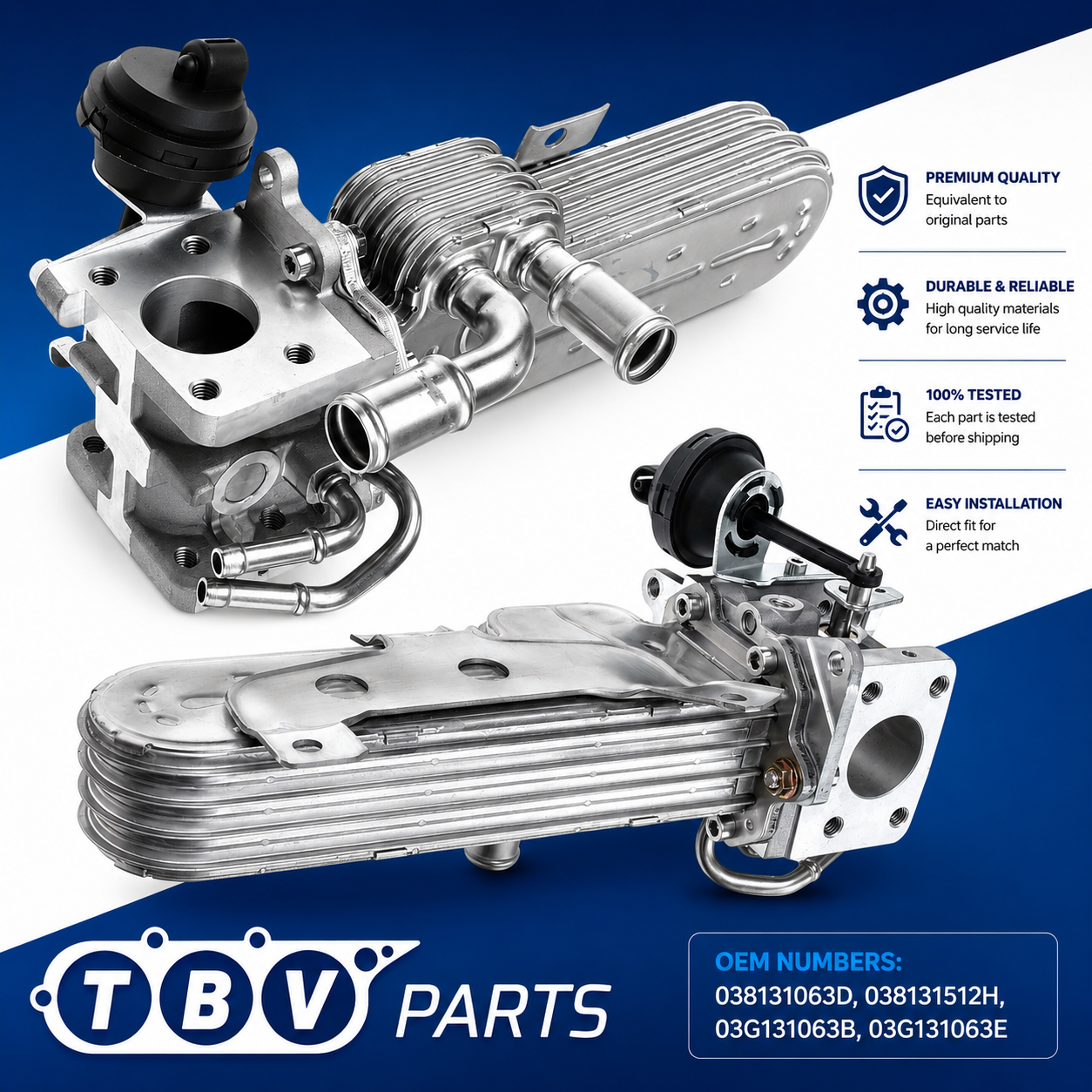 ENFRIADOR EGR AUDI SEAT SKODA VW 1.9  TDI 038131063D 038131512H 03G131063B 03G131063E 0892638 48367