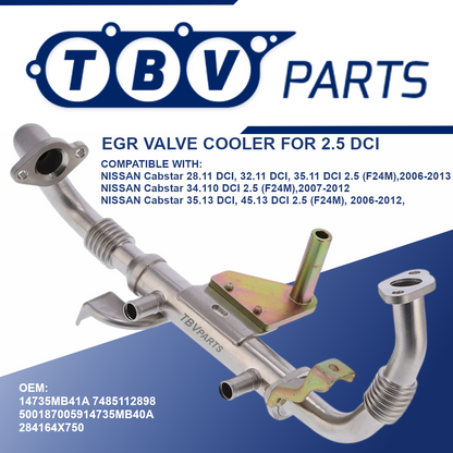 EGR COOLER NISSAN CABSTAR 2.5 DCI 14735MB41A 7485112898 5001870059 14735MB40A 284164X750