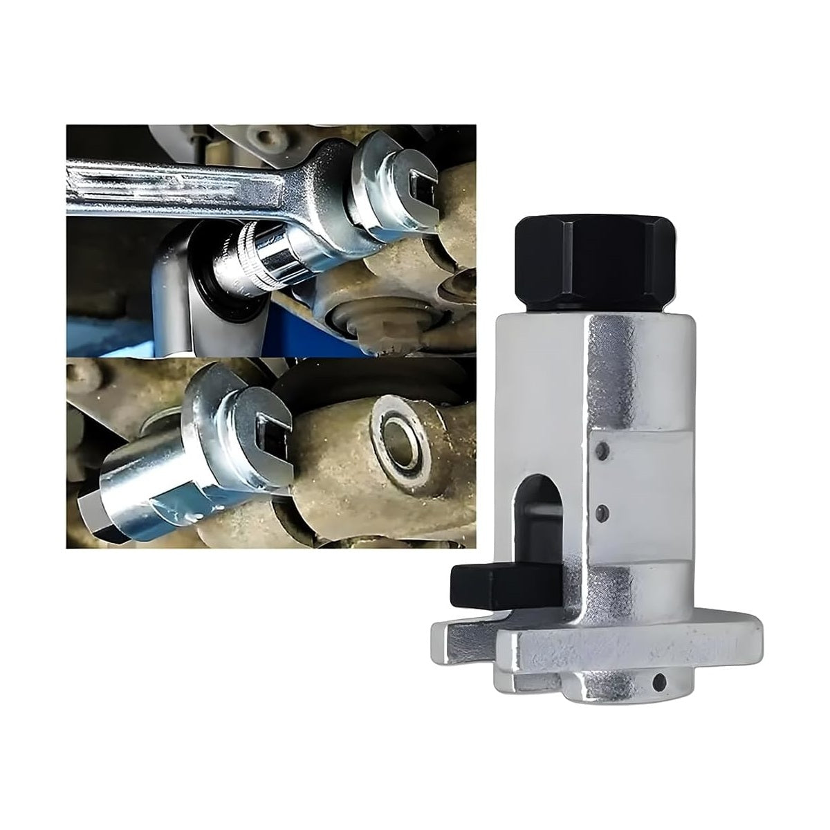 Manguito de extracción de amortiguadores de coche – Herramienta separadora de puntal de resorte - Herramienta Extracción Amortiguadores Hidráulicos Acero al carbono, Rango 5–11,4 mm, Hexagonal 17 mm