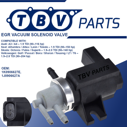 VÁLVULA SOLENÓIDE DE TURBINA EGR AUDI SEAT SKODA VW 1.9 / 2.0TDI 1K0906627E 1J0906627A
