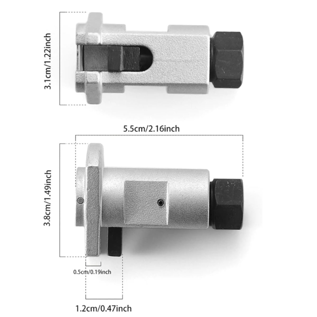 Manguito de extracción de amortiguadores de coche – Herramienta separadora de puntal de resorte - Herramienta Extracción Amortiguadores Hidráulicos Acero al carbono, Rango 5–11,4 mm, Hexagonal 17 mm