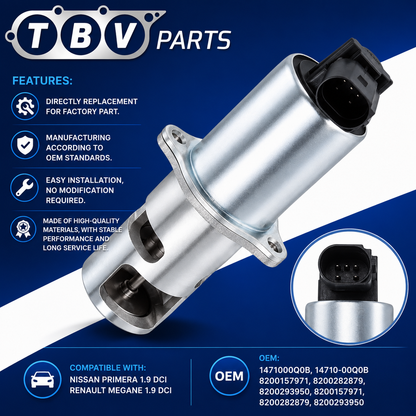 VALVULA EGR RENAULT 1.9 dCi 8200157971 8200282879 8200293950 8200360201 8200467030 8200542998 14710-00Q0B