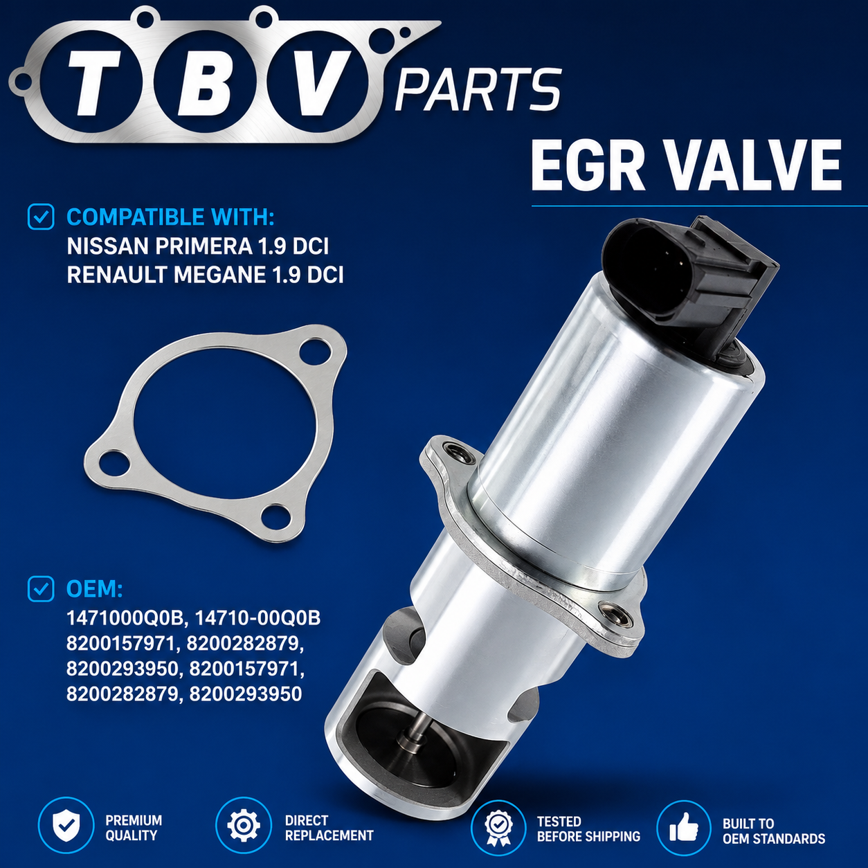 VALVULA EGR RENAULT 1.9 dCi 8200157971 8200282879 8200293950 8200360201 8200467030 8200542998 14710-00Q0B