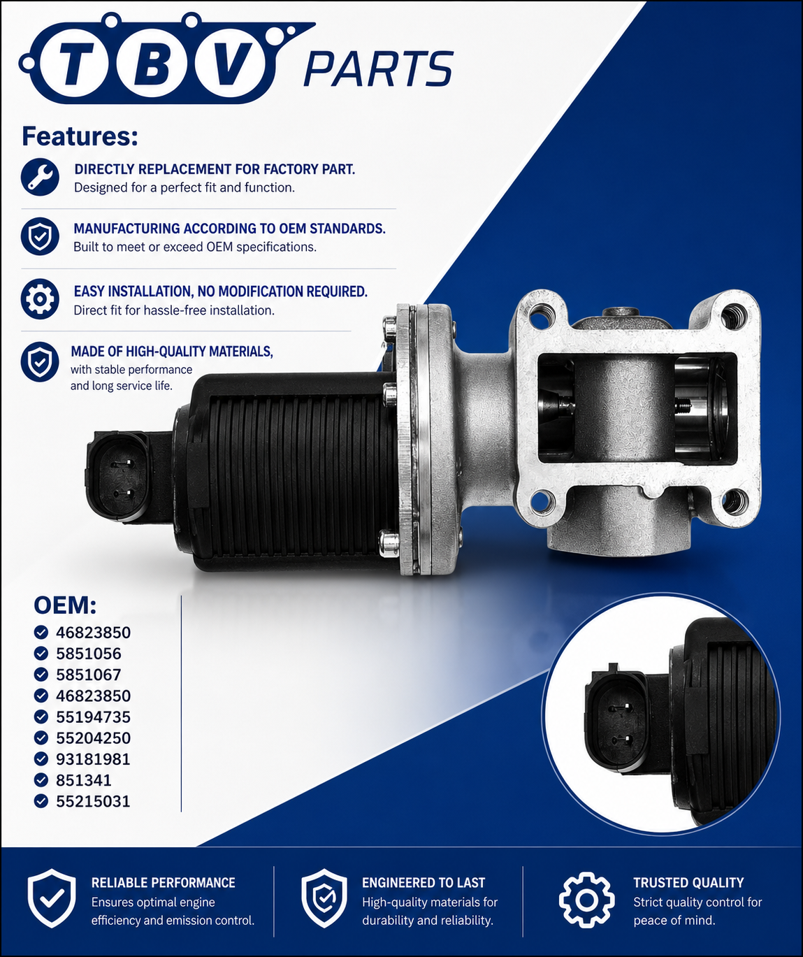 VALVULA EGR OPEL 1.9 CDTI 55204250 55215031 46823850 55194735 71723453 5851056 5851067 93181981 851341