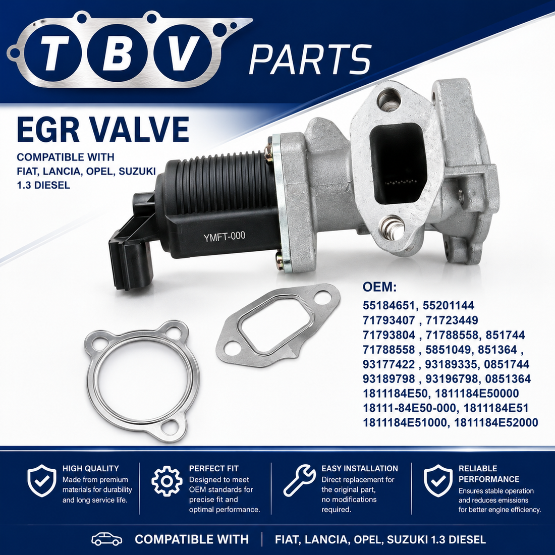 VALVULA EGR OPEL 1.3 CDTI 55184651  55201144  71793407 71723449  71793804 71788558  71788560 5851049 93189335