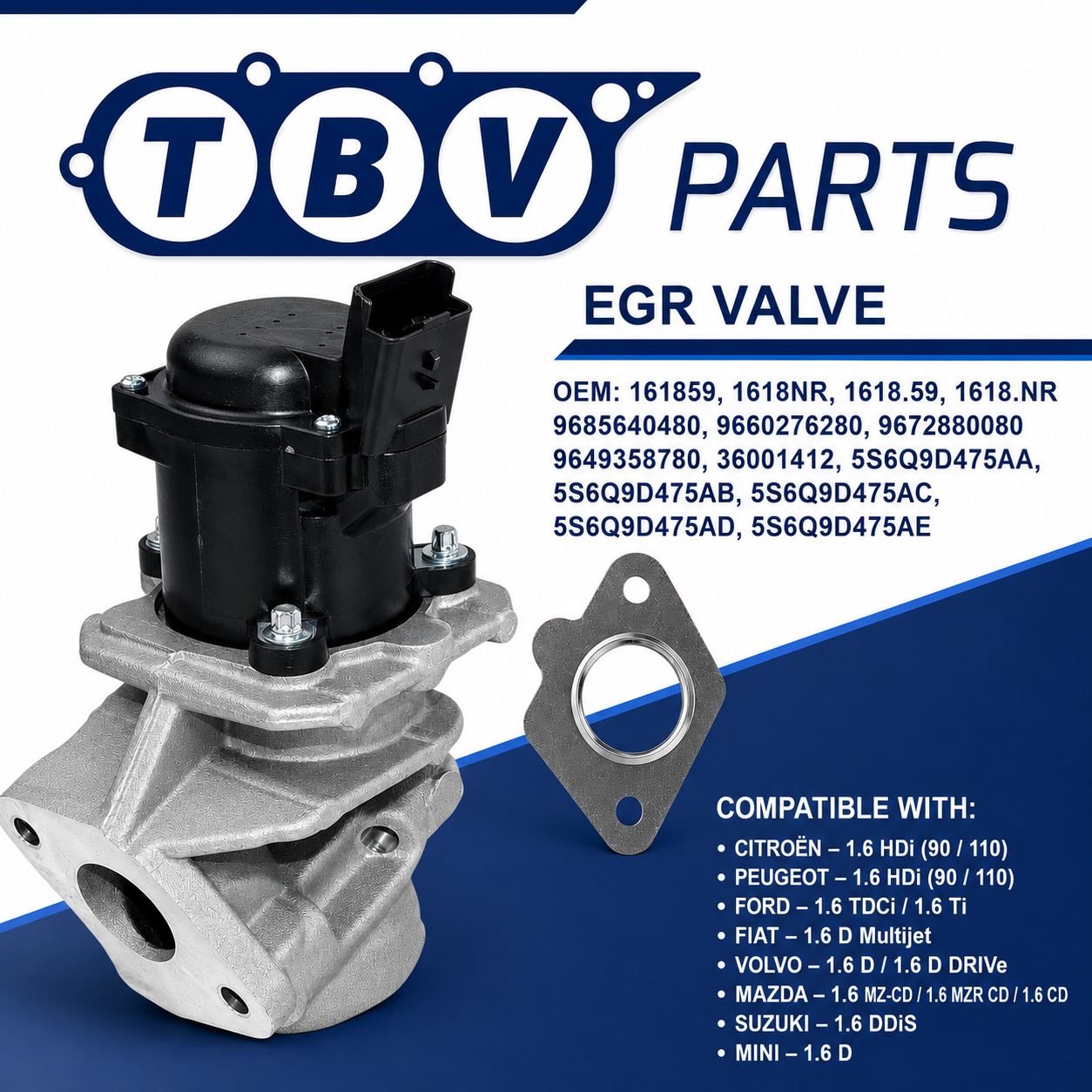 VALVULA EGR PEUGEOT 1.6 HDI 1618.NR  9685640480 9660276280 9672880080  9649358780