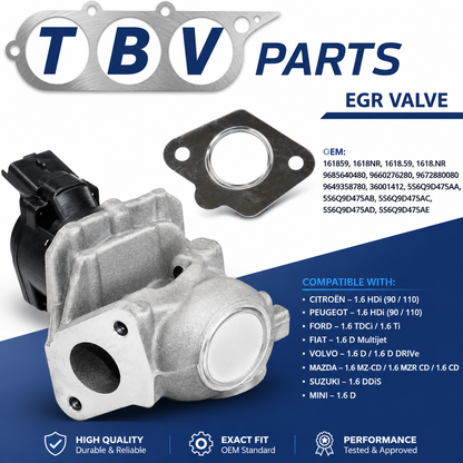 VALVULA EGR PEUGEOT 1.6 HDI 1618.NR  9685640480 9660276280 9672880080  9649358780