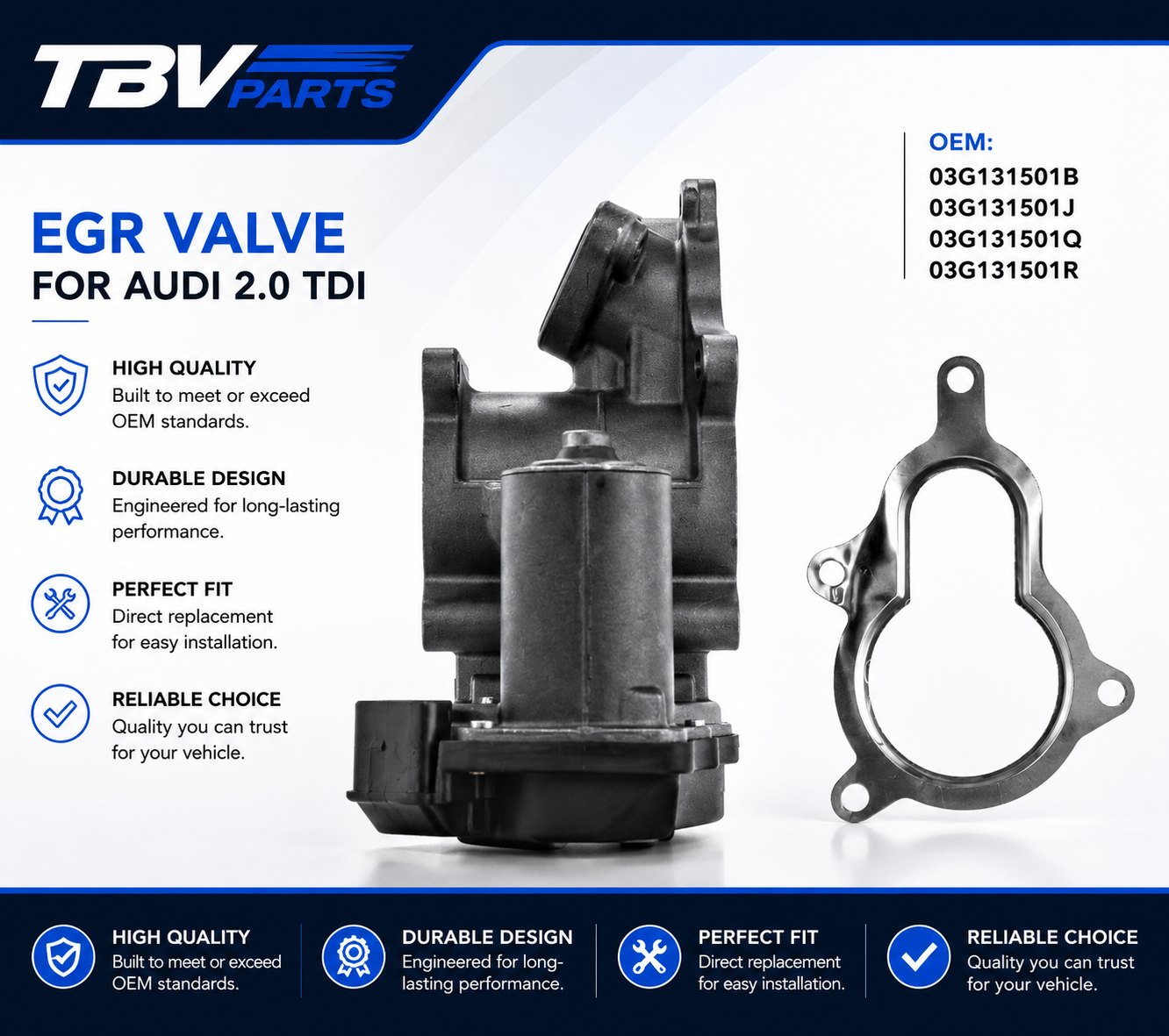 VÁLVULA EGR AUDI 2.0 TDI 03G131501B 03G131501J 03G131501Q 03G131501R