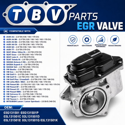 VALVULA EGR VOLKSWAGEN 2.0 TDI 03G131501 03G131501P 03L131501C 03L131501D 03L131501E 03L131501G 03L131501K