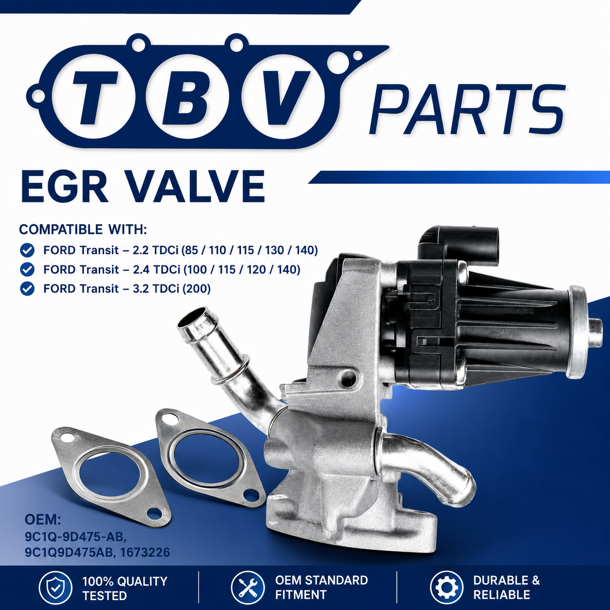 VALVULA EGR FORD TRANSIT 2.2TDCI, 2.4TDCI, 3.2TDCI 9C1Q9D475AB 1673226