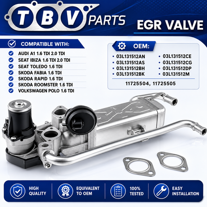 VALVULA EGR VOLKSWAGEN 1.6 TDI CAY 03L131512AN 03L131512AS 03L131512BH 03L131512CE 03L131512CG 03L131512DP