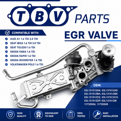 VALVULA EGR VOLKSWAGEN 1.6 TDI CAY 03L131512AN 03L131512AS 03L131512BH 03L131512CE 03L131512CG 03L131512DP