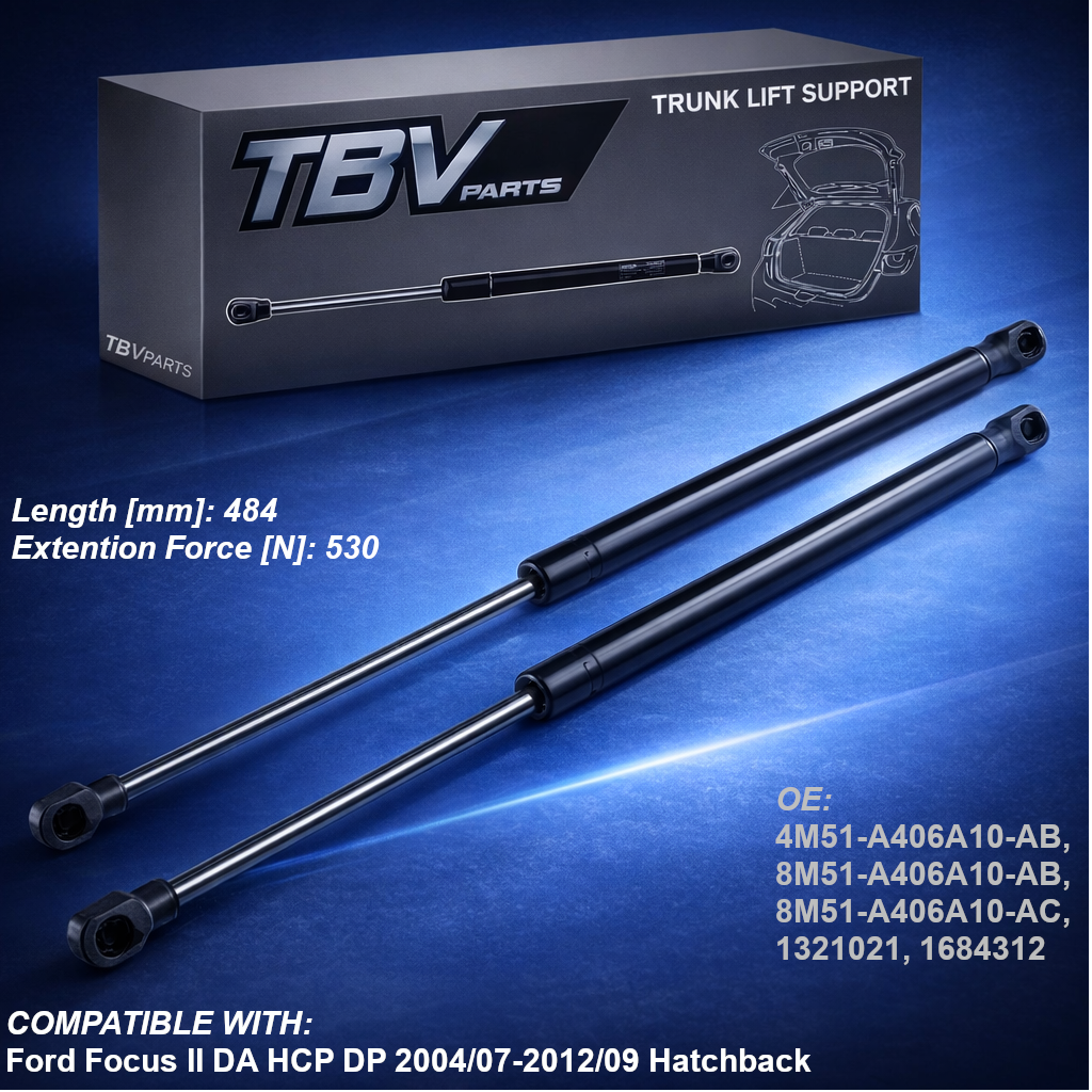 2X AMORTIGUADORES DE PRESIÓN DE GAS FORD FOCUS MK2 2004-2012 – PORTÓN TRASERO 1321021, 1684312 4M51-A406A10-AB, 8M51-A406A10-AB