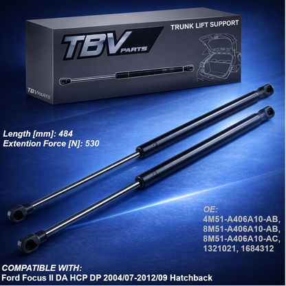 2X AMORTIGUADORES DE PRESIÓN DE GAS FORD FOCUS MK2 2004-2012 – PORTÓN TRASERO 1321021, 1684312 4M51-A406A10-AB, 8M51-A406A10-AB