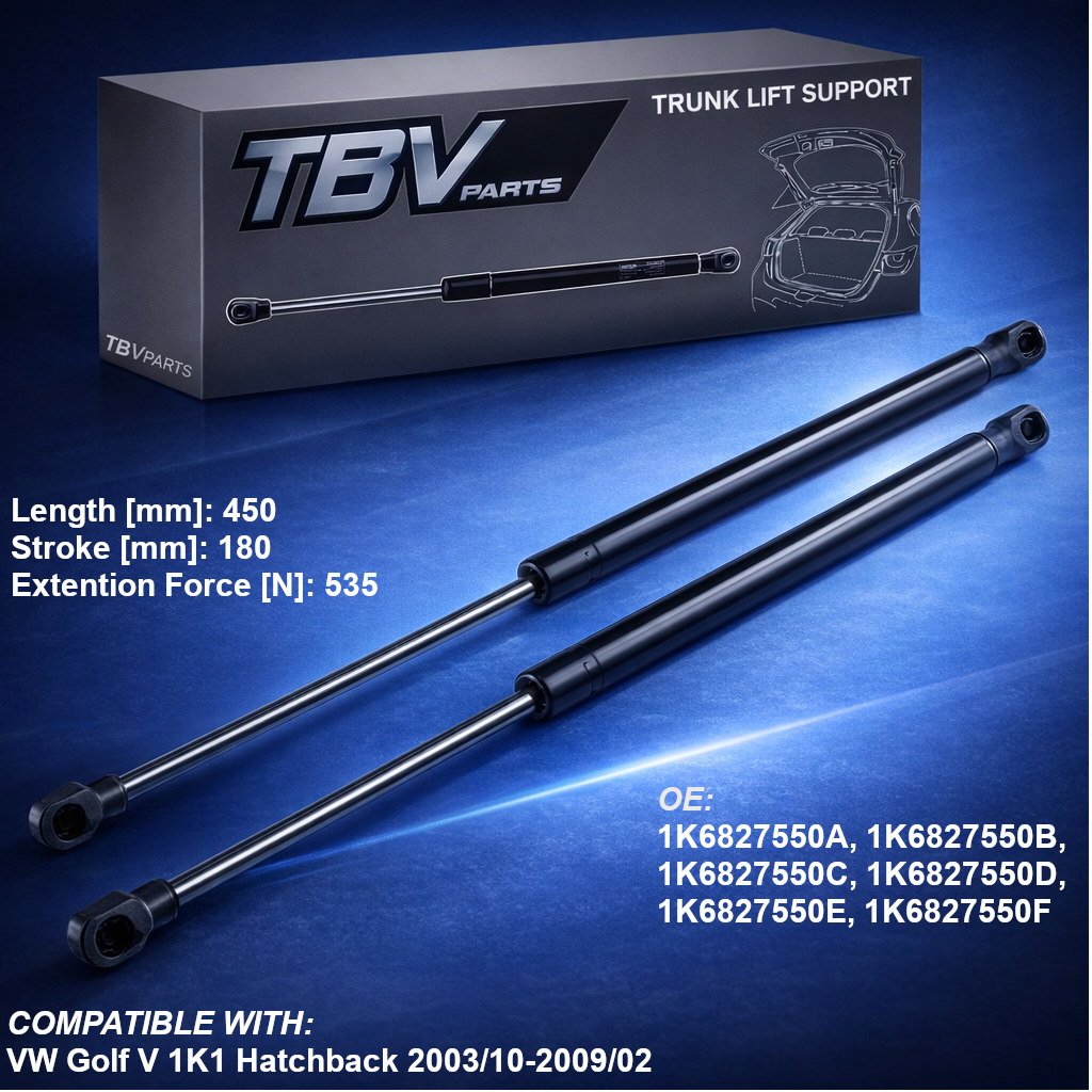 2X AMORTIGUADORES DE RESORTE DE GAS VW GOLF V (1K1) 2003-2009 – PORTÓN TRASERO 1K6827550A, 1K6827550B, 1K6827550C, 1K6827550D, 1K6827550E, 1K6827550F