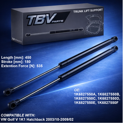 2X AMORTIGUADORES DE RESORTE DE GAS VW GOLF V (1K1) 2003-2009 – PORTÓN TRASERO 1K6827550A, 1K6827550B, 1K6827550C, 1K6827550D, 1K6827550E, 1K6827550F