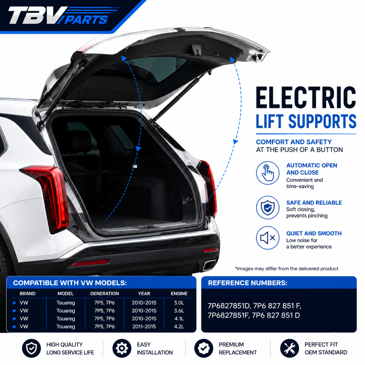 2X AMORTIGUADORES DE MALETERO ELÉCTRICO VW TOUAREG 7P5 7P6 7P6827851D 7P6827851F