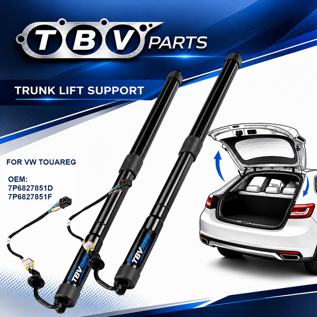 2X AMORTIGUADORES DE MALETERO ELÉCTRICO VW TOUAREG 7P5 7P6 7P6827851D 7P6827851F