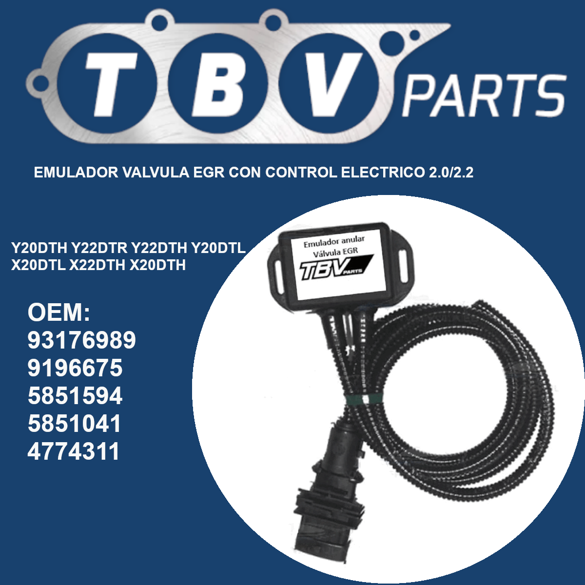 WAHLER 7375D EGR VALVE OVERRIDE EMULATOR WITH ELECTRICAL CONTROL OPEL SAAB 2.0/2.2 DTI 93176989 5851594 5851041