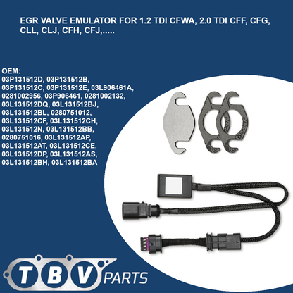 EGR VALVE CANCEL KIT VW ​​AUDI SEAT SKODA 2.0 TDI 03L131512BH 03L131512AP 03L131527AX