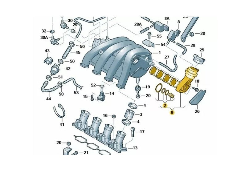 ACTUADOR DE VACÍO DE MEMBRANA DE DIAFRAGMA AUDI VW SKODA SEAT 1.6,1.8,2.0 BVY BVZ BLX BMB ADR APT ARG 06B133619A, 06B133619B, 06B133619C, 06B133619D, 2306933111